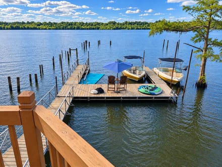 Waterfront Retreat Among the Cypress Trees on Moon Lake! 