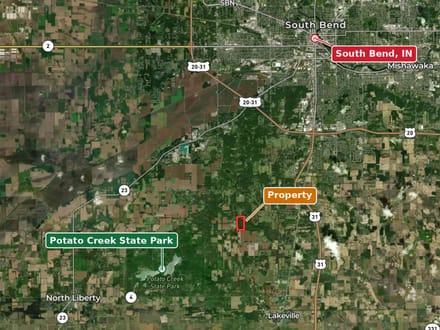 81.17 +/- Acres with 4-Bedroom Home | 22652 Madison Road, South Bend, IN 46614 | Minutes from Potato Creek State Park