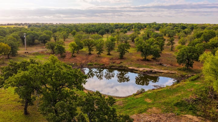 4 Welch Ranch, mature oak trees, hardwood trees, ponds, native grasses, electric, Main House, Barndominium, shop