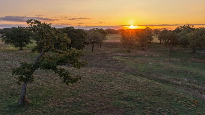 4 Welch Ranch, mature oak trees, hardwood trees, ponds, native grasses, electric, Main House, Barndominium, shop