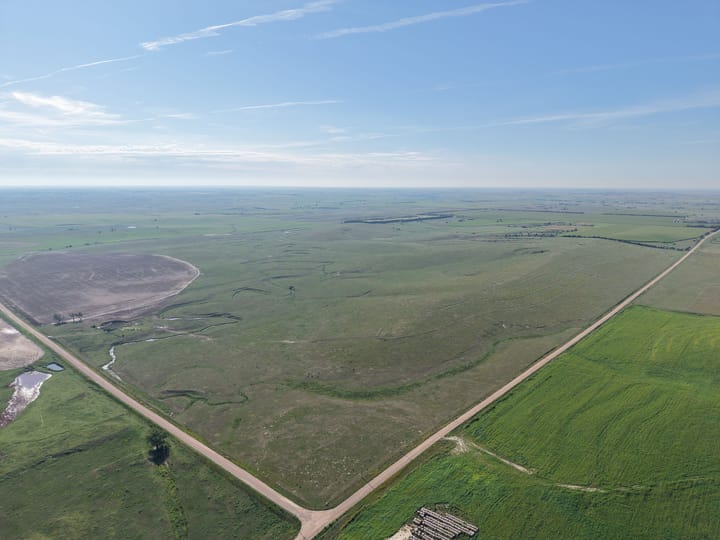 Pivot Irrigated Field Hay Bales Road Intersection Land Nebraska Stevens Dawson County Nebraska 477 Stevens Dawson County