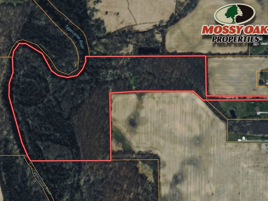 55 +/- ACRES - TIPPECANOE RIVER FRONTAGE - MARSHALL COUNTY - LAND FOR SALE